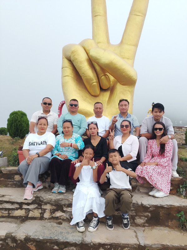 A happy group of customers